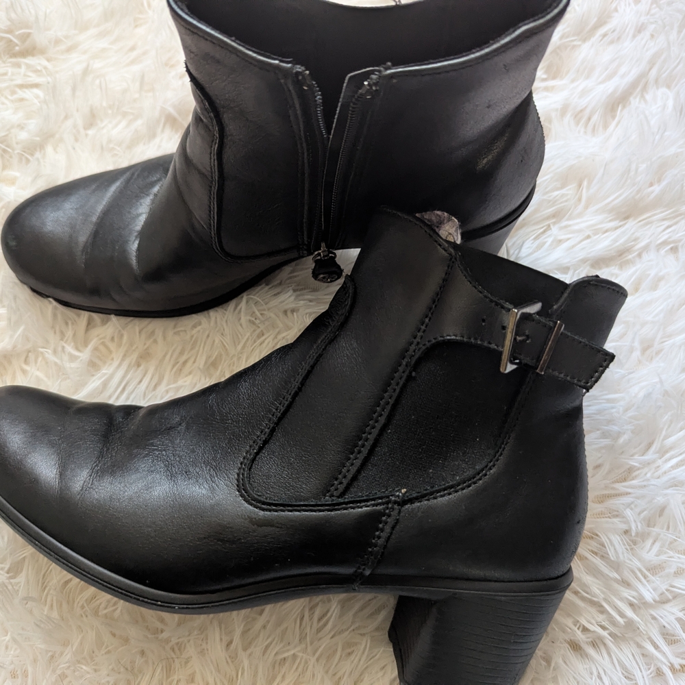 Black Leather Ankle Boots